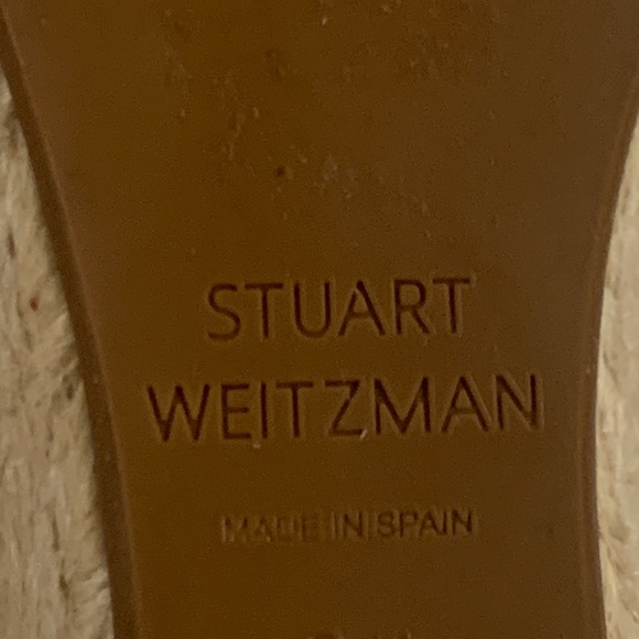 Stuart Weitzman Suede Tan/Pink Espadrille Sandals, 6.5 - Picture 4 of 4